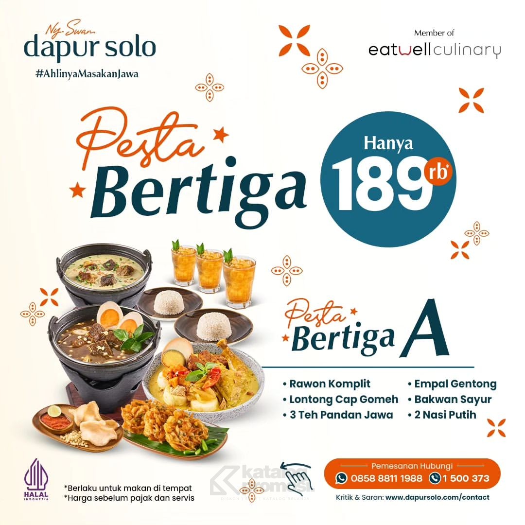 Promo DAPUR SOLO PAKET PESTA BERTIGA HANYA Rp. 189.000