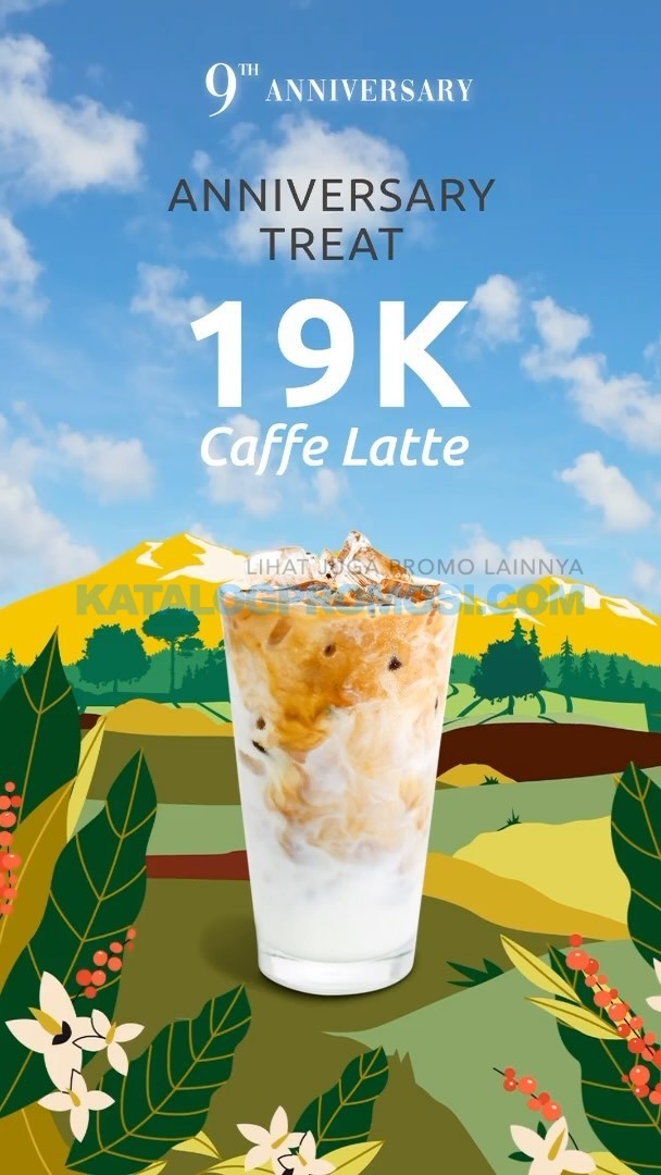 Promo MAXX COFFEE 9th ANNIVERSARY TREAT - SPECIAL PRICE untuk Caffee Latte cuma Rp 19.000 berlaku sd 28 April 2024
