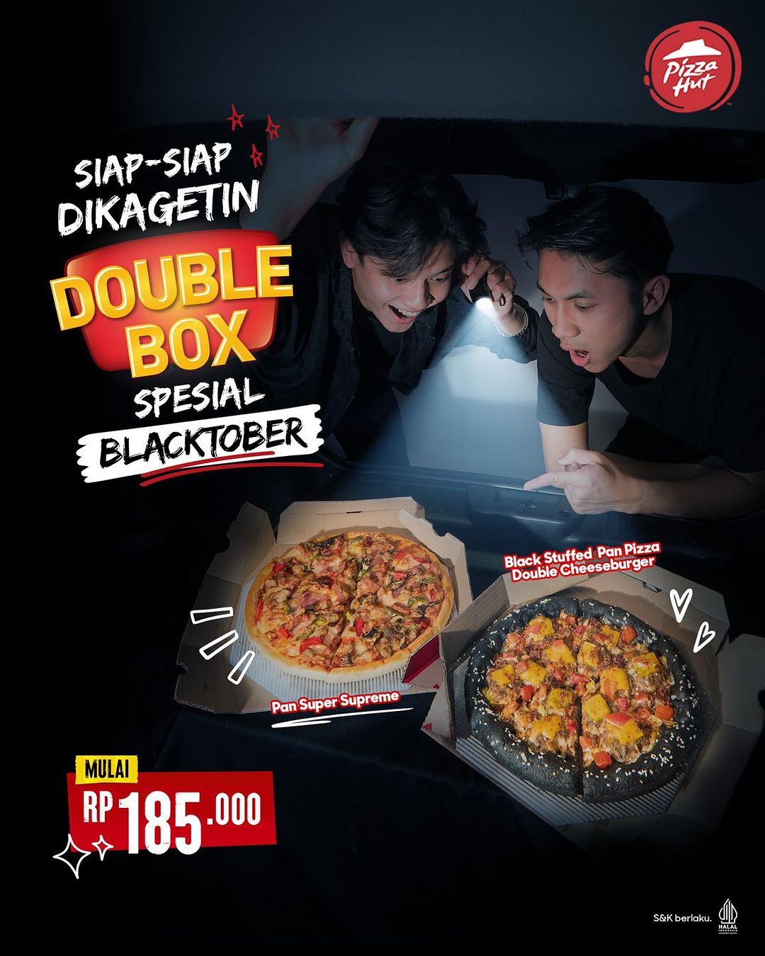 Promo PIZZA HUT PAKET DOUBLE BOX SPESIAL BLACKTOBER