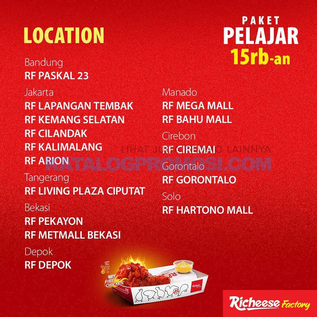 Promo Richeese Factory Paket Pelajar Harga Mulai Rp Ribuan Ajaa