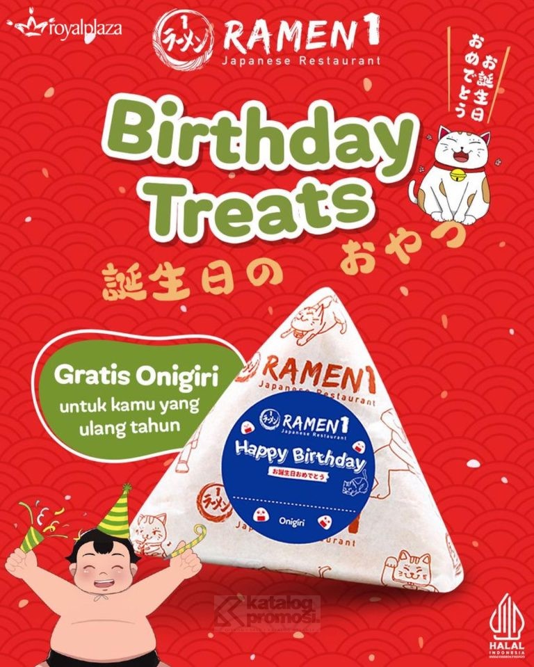 Promo RAMEN 1 Birthday Treats Gratis Onigiri Khusus Yang Berulang Tahun!