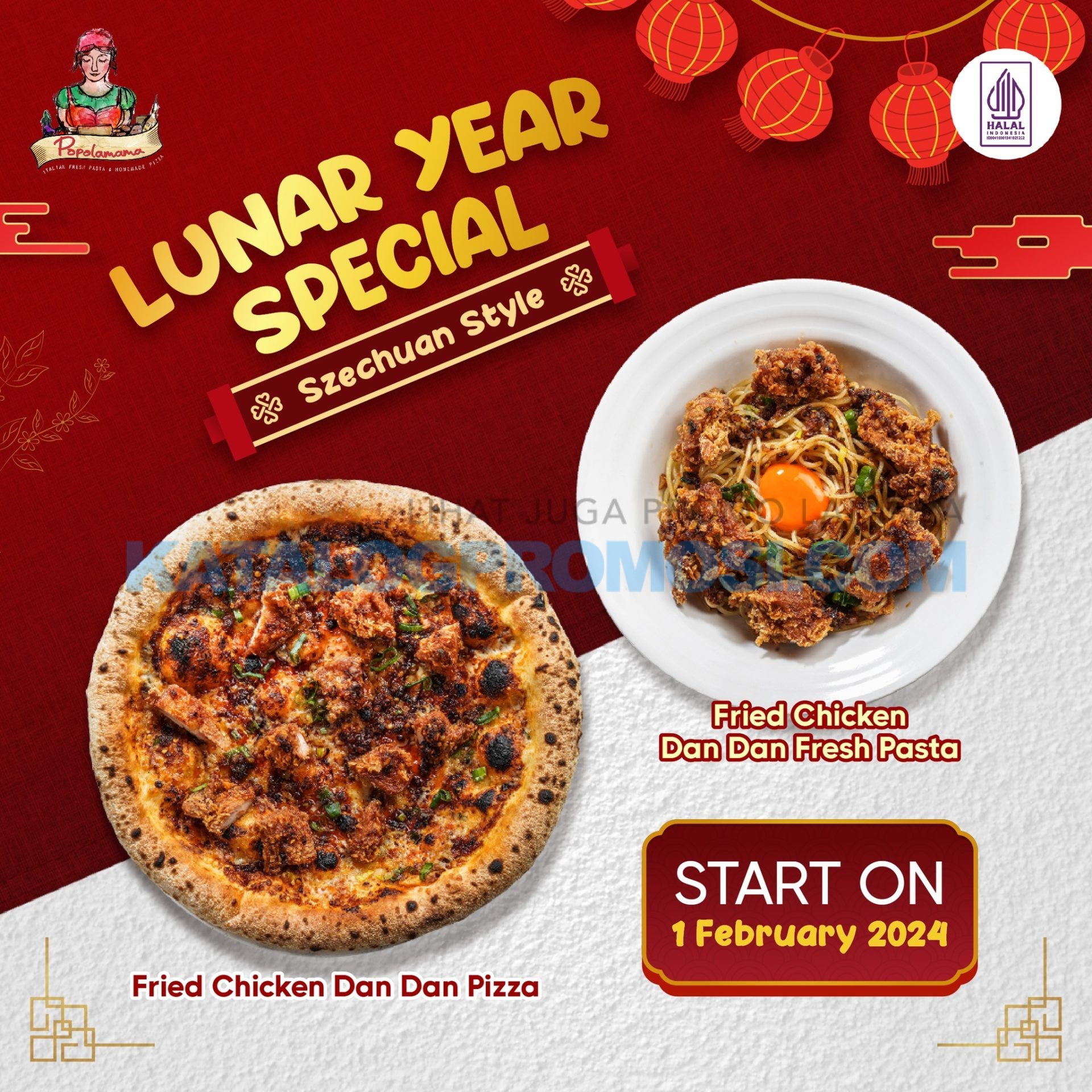 New! Popolamama Lunar Year Special - Fried Chicken Dan Dan Fresh Pasta & Pizza