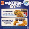 Promo BURGER KING HUT BCA 67 - Harga Spesial Rp67 Ribu Paket Meal BERDUA / BERTIGA berlaku mulai tanggal 21-22 FEBRUARI 2024