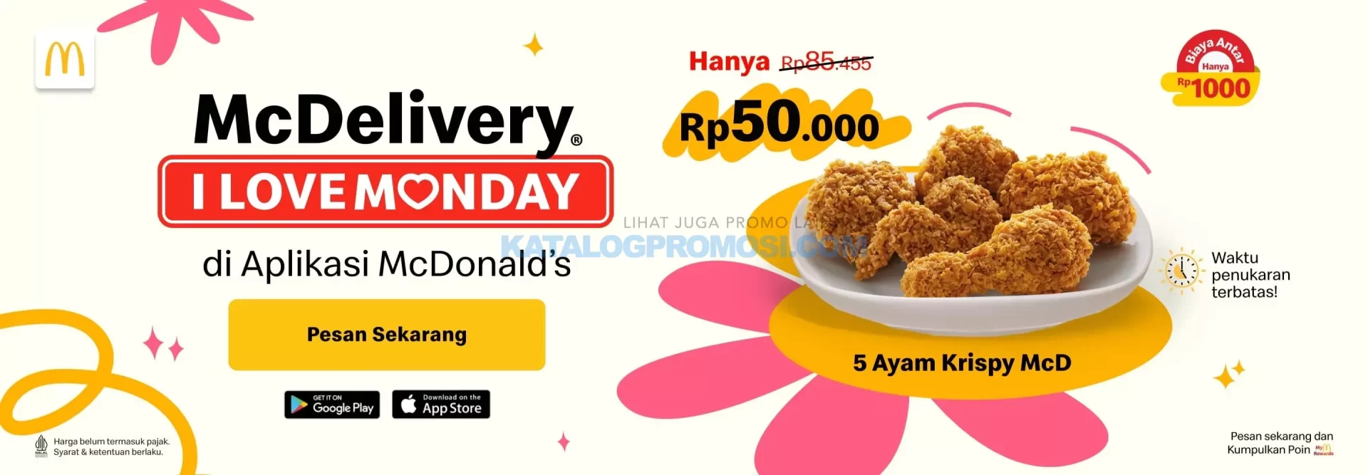 Promo MCDONALDS I LOVE MONDAY - Paket 5 Ayam Krispy McD cuma Rp 50.000