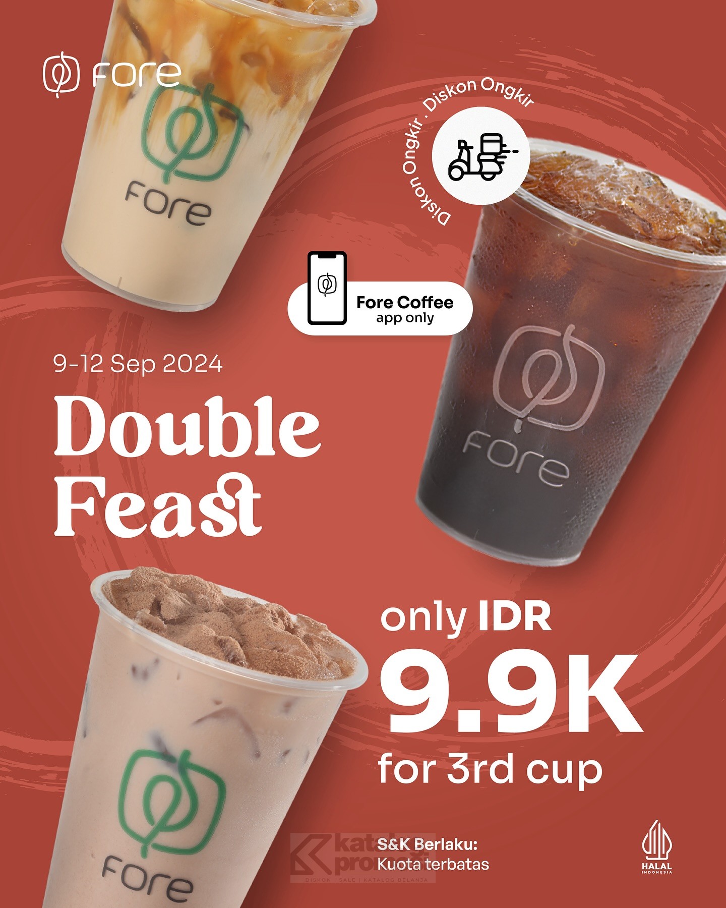 Promo Fore Coffee Double Feast Beli Cup Ketiga Hanya Rp 9.900!