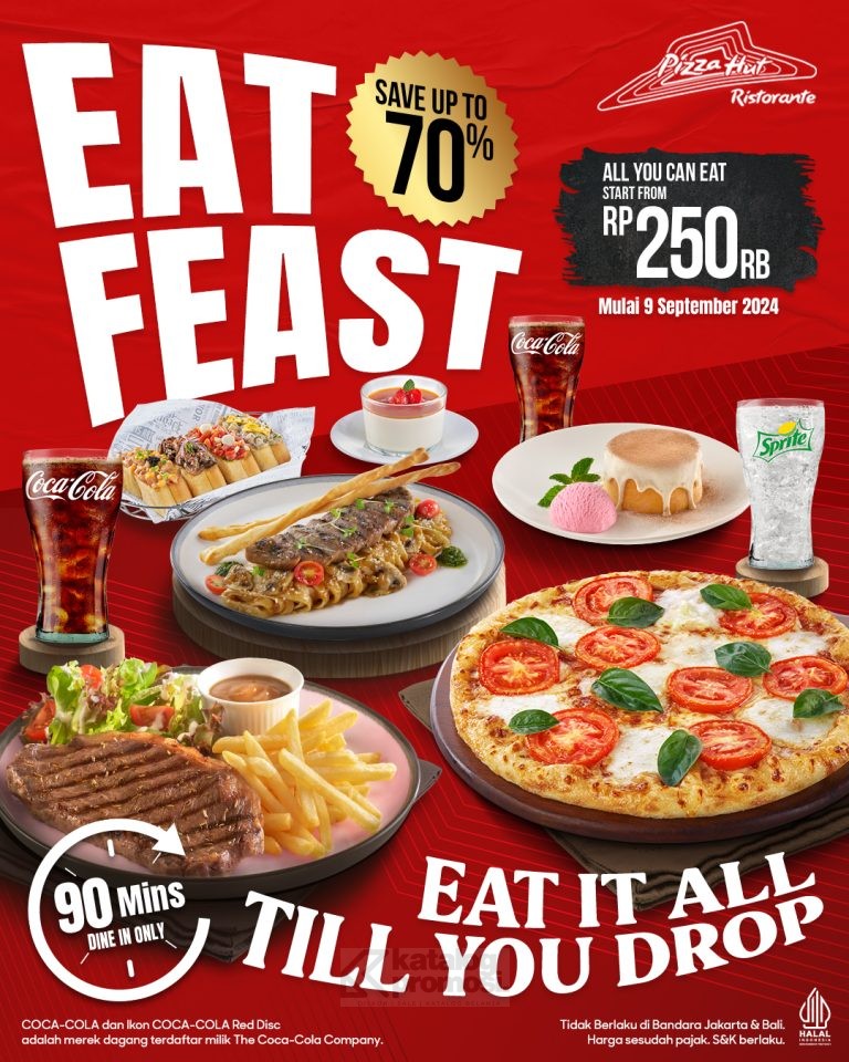 Promo PIZZA HUT All You Can Eat Makan Sepuasnya mulai Rp. 250.000