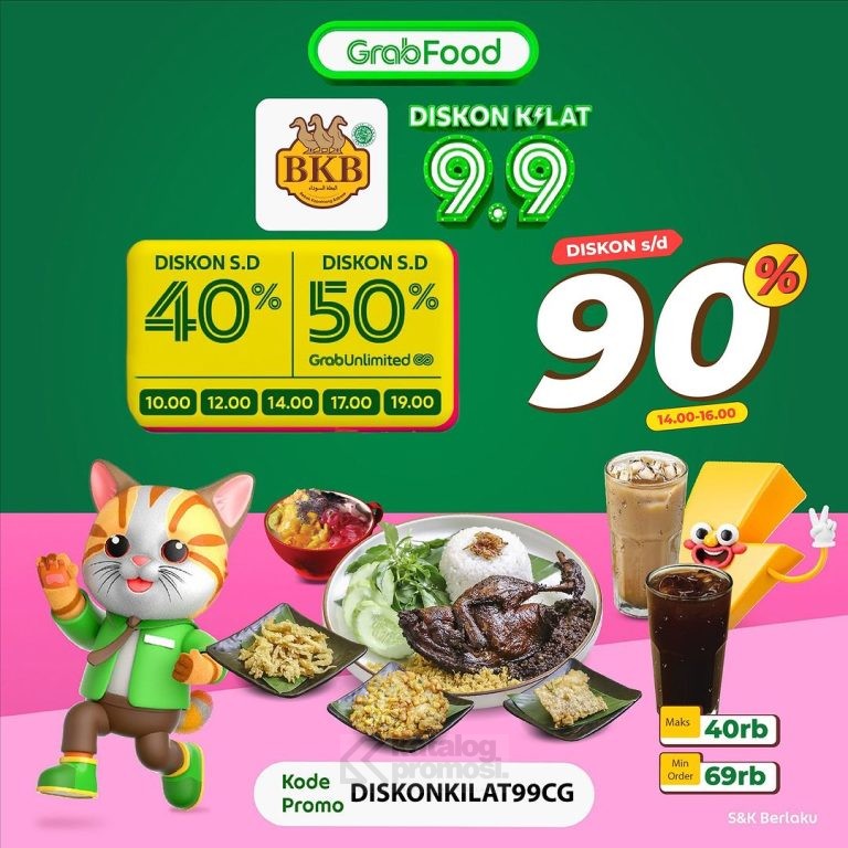 Promo BEBEK BKB GRABFOOD 9.9 - DISKON KILAT HINGGA 90%