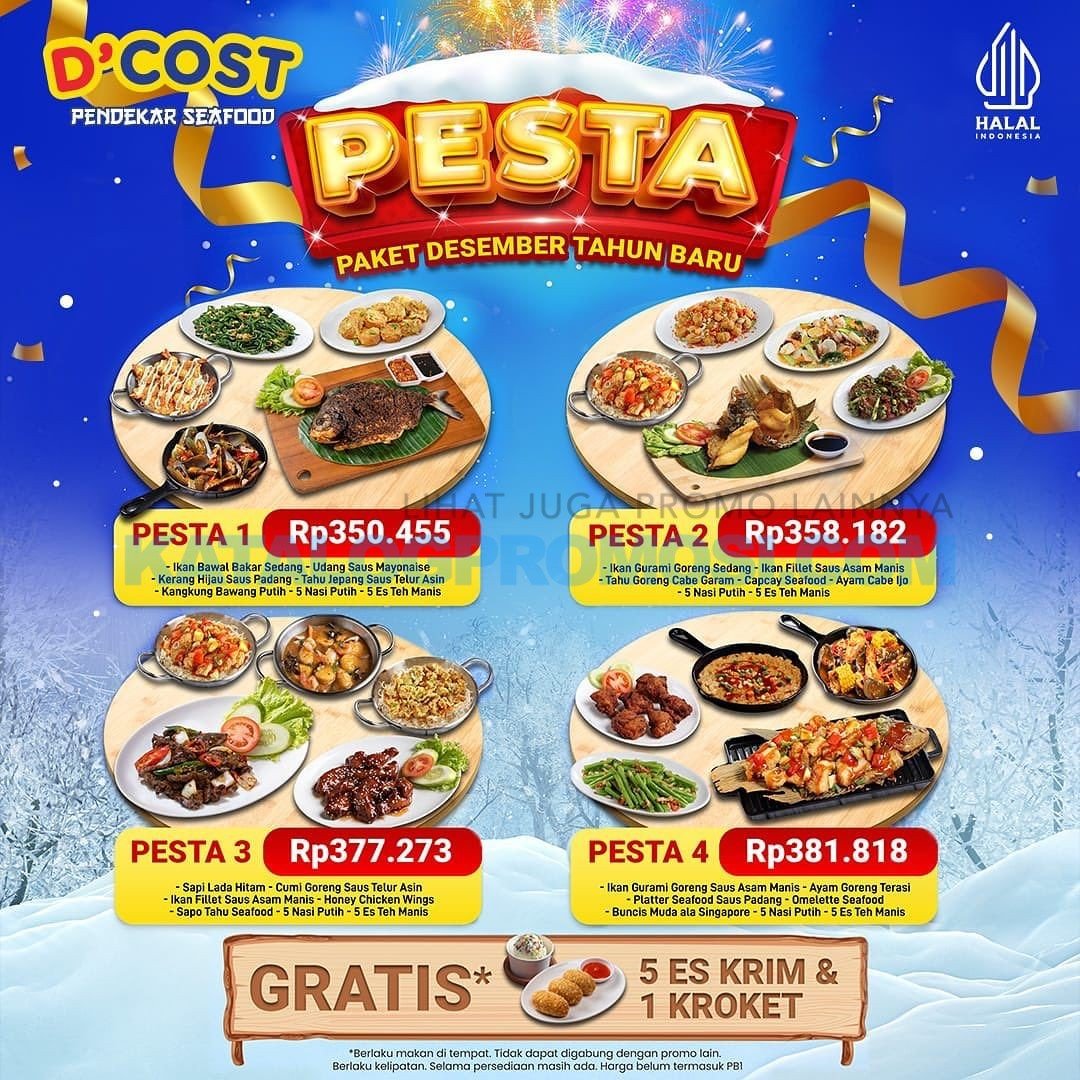 Promo DCOST PESTA (Paket Desember Tahun Baru) - GRATIS 5 es krim dan 1 kroket