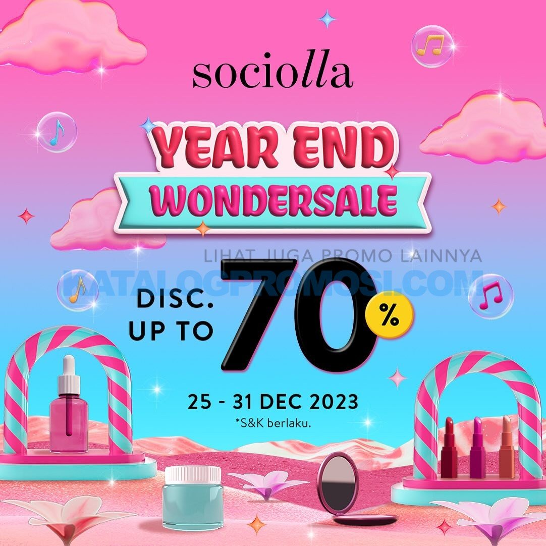 Promo Sociolla Year End Wondersale Discount Up To 70%*