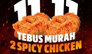 Promo Carl’s Jr. 11.11 Tebus Murah 2 Pcs Spicy Chicken cuma Rp. 11.100