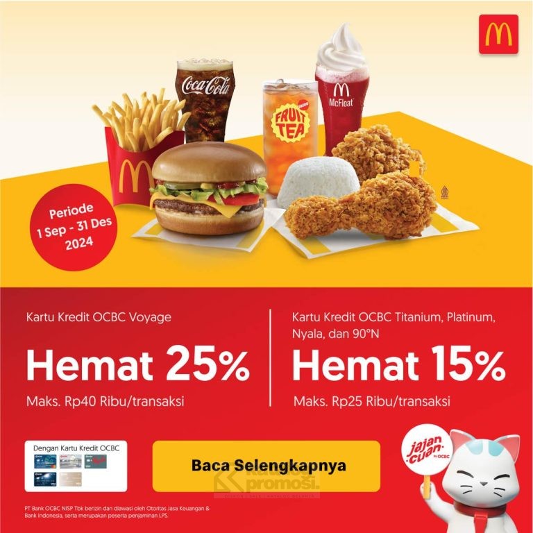 PROMO MCDONALDS OCBC NISP HEMAT hingga 25%