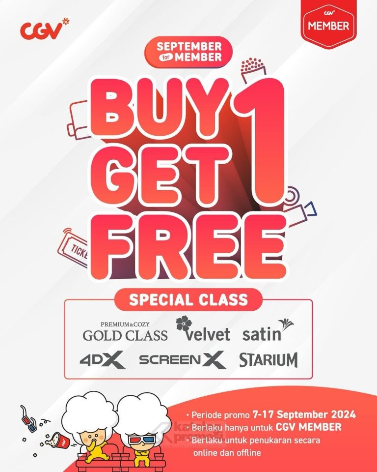 Promo CGV CINEMA BELI 1 GRATIS 1 TIKET SPECIAL CLASS