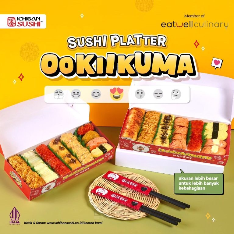 Promo ICHIBAN SUSHI SUSHI PLATTER OOKIIKUMA Harganya mulai Rp. 88RIBU