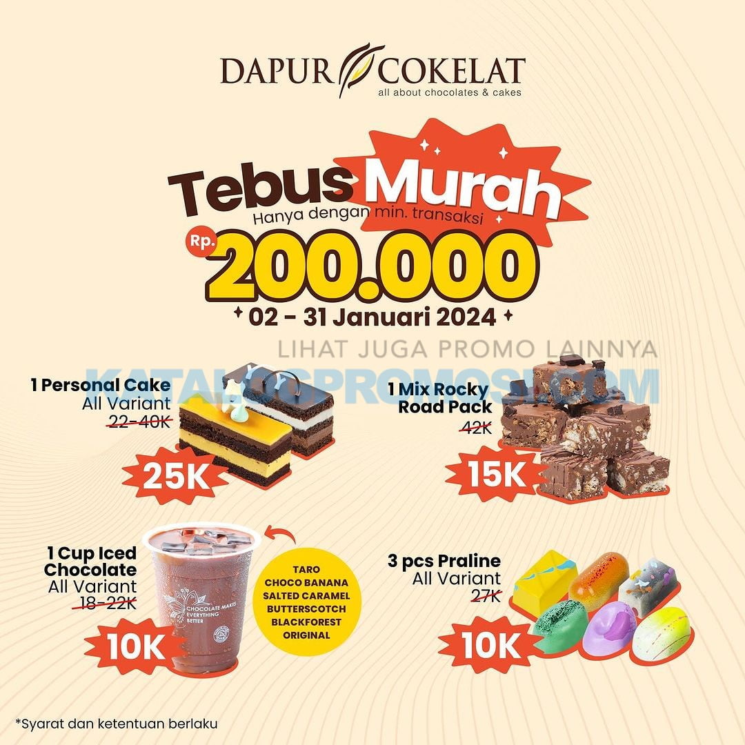 Promo DAPUR COKELAT TEBUS MURAH Untuk Produk Pilihan Mulai Rp. 10RIBU