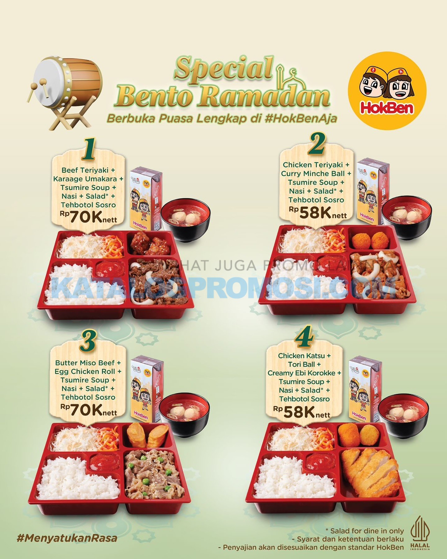 Promo HOKBEN SPESIAL Bento Ramadan - PAKETNYA mulai Rp. 58RIBUAN AJA