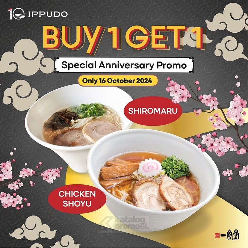 Promo Ippudo’s Anniversary BUY 1 GET 1 Ramen