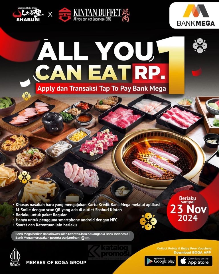 Promo SHABURI & KINTAN BUFFET BANK MEGA - ALL YOU CAN EAT cuma Rp. 1,-