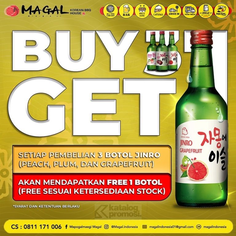 Promo MAGAL BELI 3 GRATIS 1 BOTOL JINRO