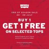 Promo Levi's End Of Season Sale Beli 1 Gratis 1 untuk tops tertentu