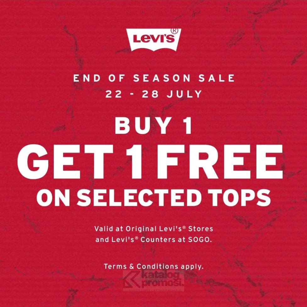 Promo Levi's End Of Season Sale Beli 1 Gratis 1 untuk tops tertentu