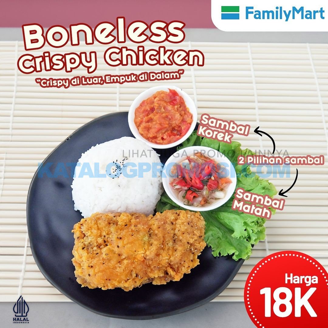 Promo FamilyMart Spesial Menu Boneless Crispy Chicken cuma Rp. 18.000 aja