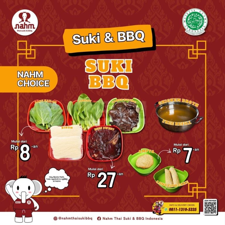 Promo NAHM THAI SUKI & BBQ Paket Suki BBQ mulai Rp. 7RIBUAN aja