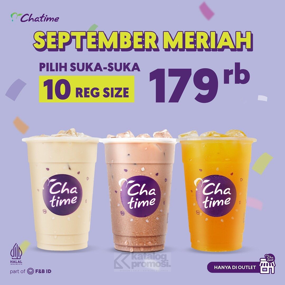 Promo CHATIME PARTY! Paket 10 Chatime Reguler Size cuma Rp. 170RIBU