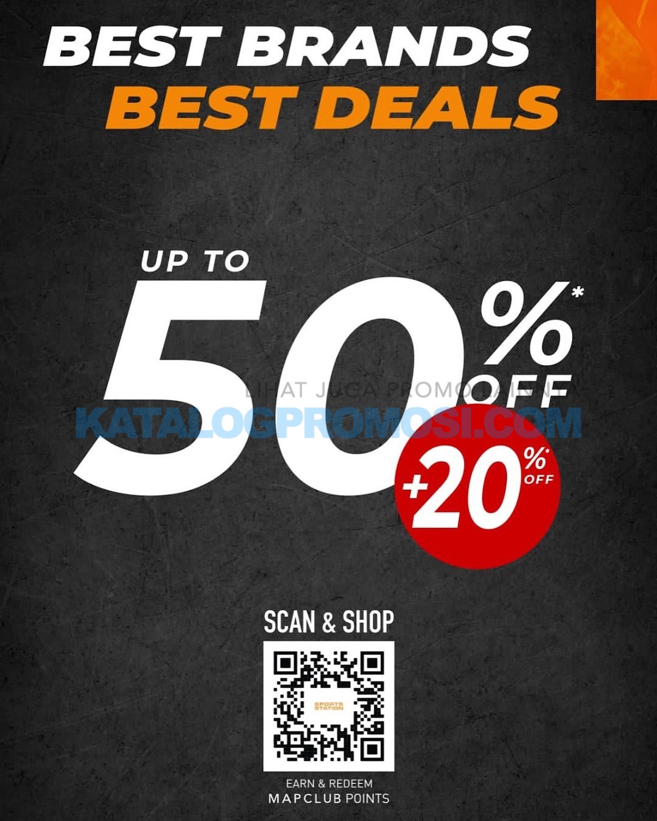 SPORTS STATION Promo BEST BRAND BEST DEALS DISC UP TO 50% + 20% Off* tanggal 09-12 Mei 2024