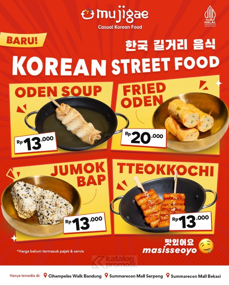 Promo MUJIGAE MENU BARU! KOREAN STREET FOOD mulai Rp. 13.000