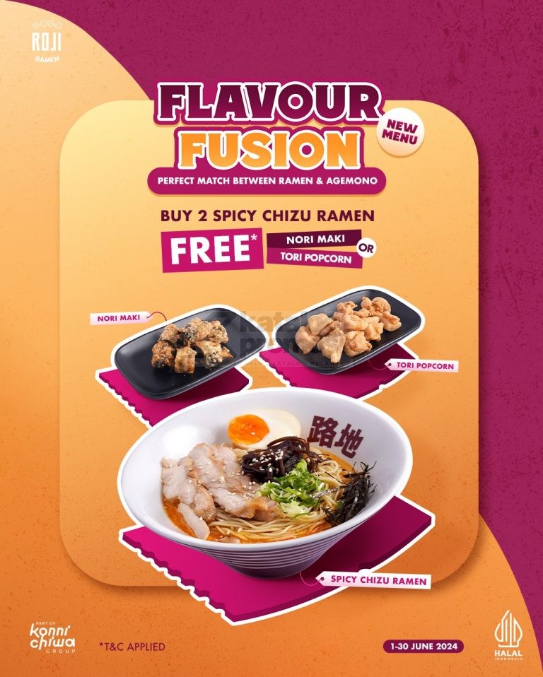 Promo ROJI RAMEN NEW MENU! FLAVOUR FUSION FREE Nori Maki atau Tori Popcorn