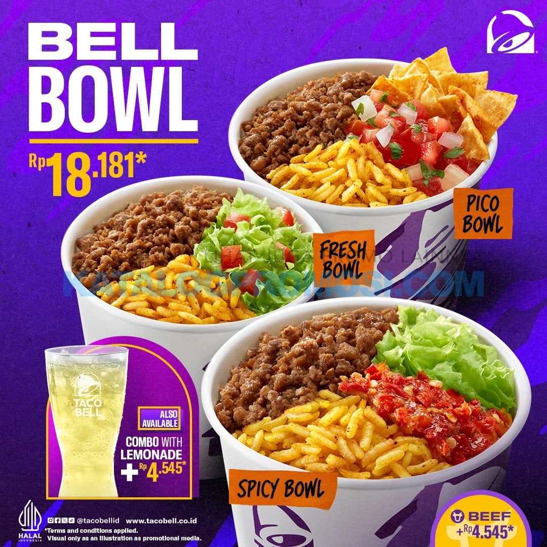 Promo TACOBELL NEW! Bell Bowl cuma Rp. 18.181