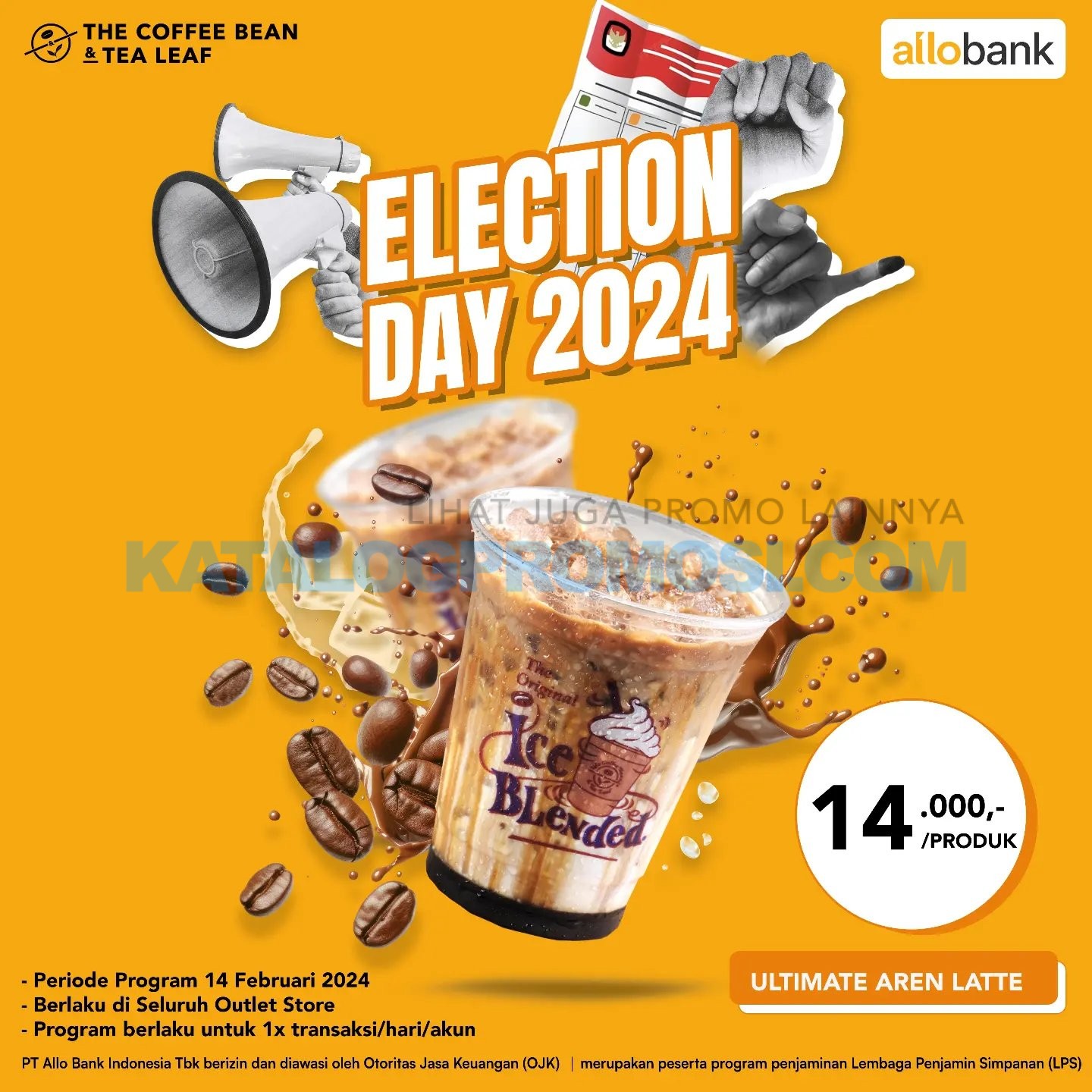 Promo PEMILU COFFEE BEAN ALLO BANK ELECTION DAY - Ultimate Aren Latte only 14.000