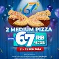 PROMO DOMINO'S PIZZA HUT BCA 67 - 2 Medium Pizza apa saja HANYA 67RIBU