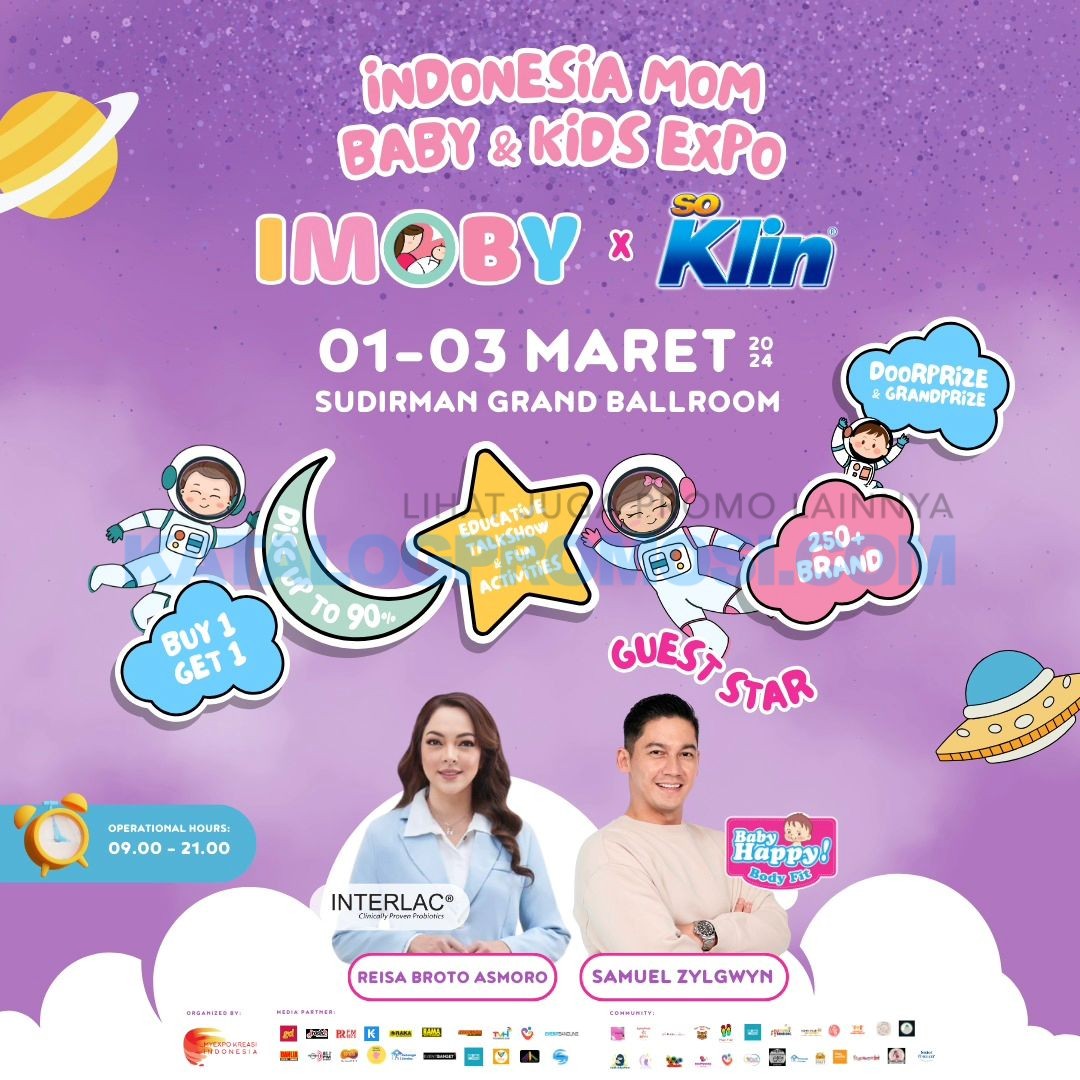Indonesia Mom Baby Kids Expo 2024 tanggal 1 - 3 Maret 2024 Di Sudirman Grand Ballroom Bandung.