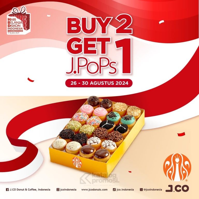 Promo JCO BELI 2 GRATIS 1 untuk JPOPS berlaku mulai tanggal 26-30 Agustus 2024