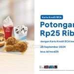 PROMO MCDONALDS BCA DRIVE THRU DISKON Rp. 25.000