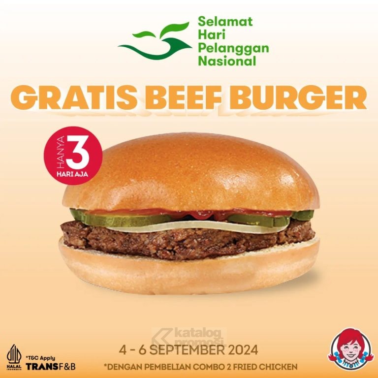 Promo WENDYS HARI PELANGGAN NASIONAL GRATIS Beef Burger