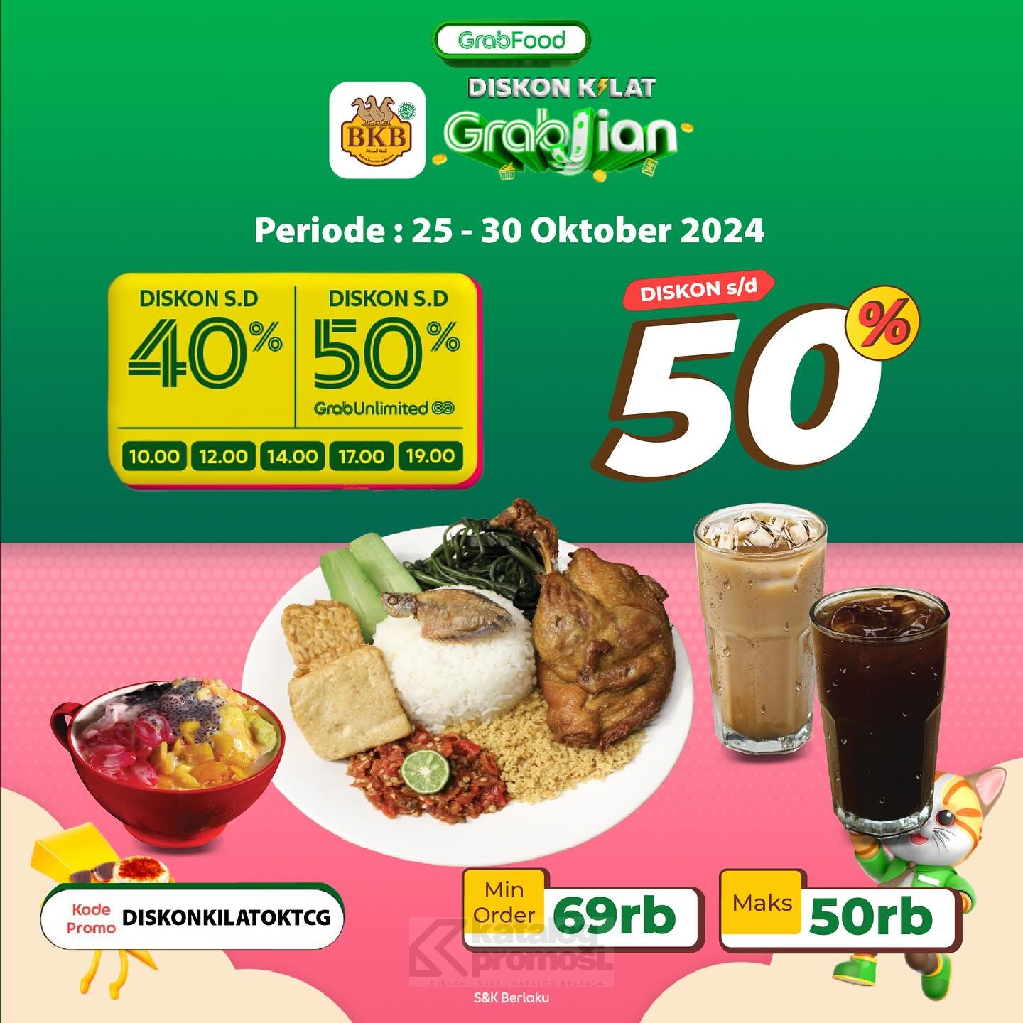 Promo BEBEK BKB GRABFOOD DISKON KILAT HINGGA 50%*