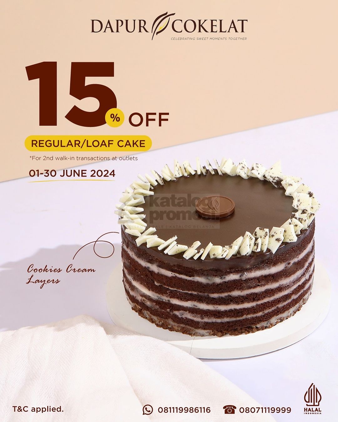 Promo Dapur Cokelat Special Discount 15 Off for Regular / Loaf Cake