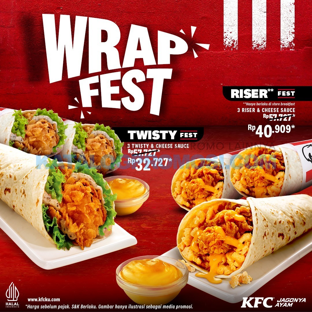 Promo KFC WRAP FEST HARGA SPESIAL PAKET MENU mulai Rp. 32RIBUAN