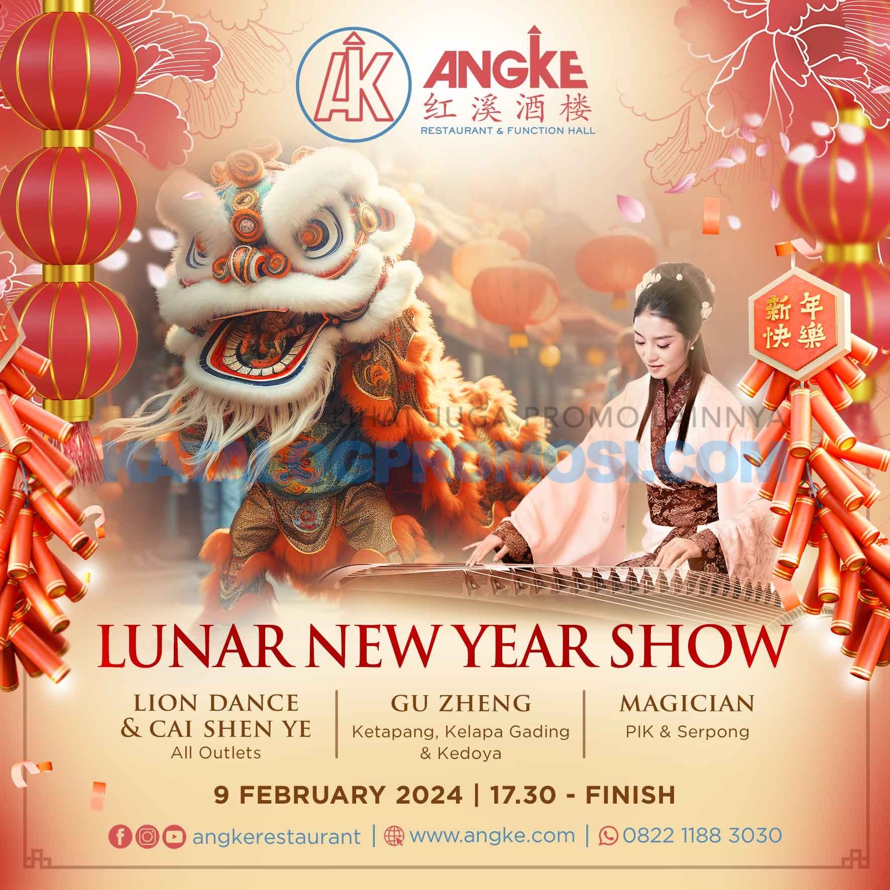 Lunar New Year Show di Angke Restaurant TANGGAL 09 Februari 2024 mulai pk. 17.30-selesai
