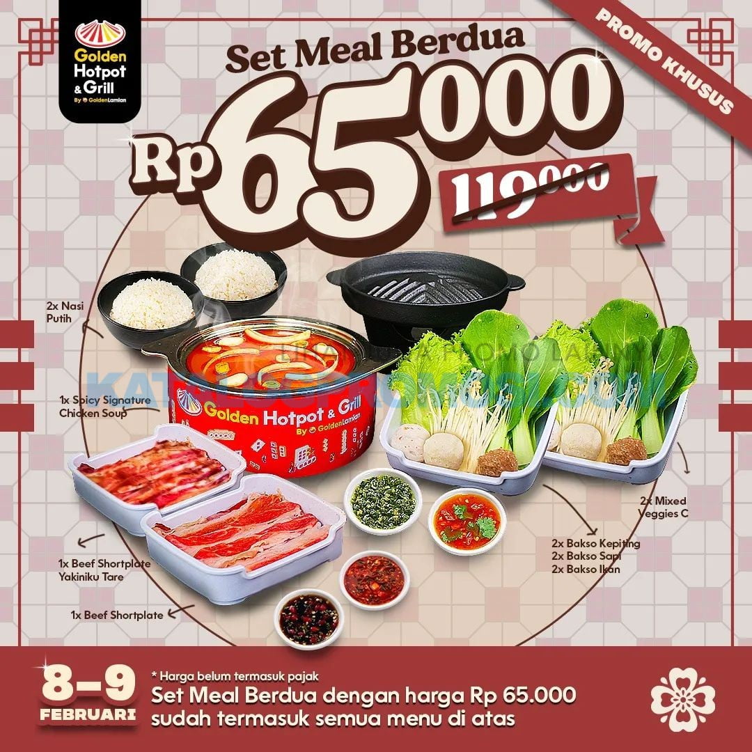 Promo Golden Hotpot And Grill Paket Berdua Cuma Rp 65ribu Aja