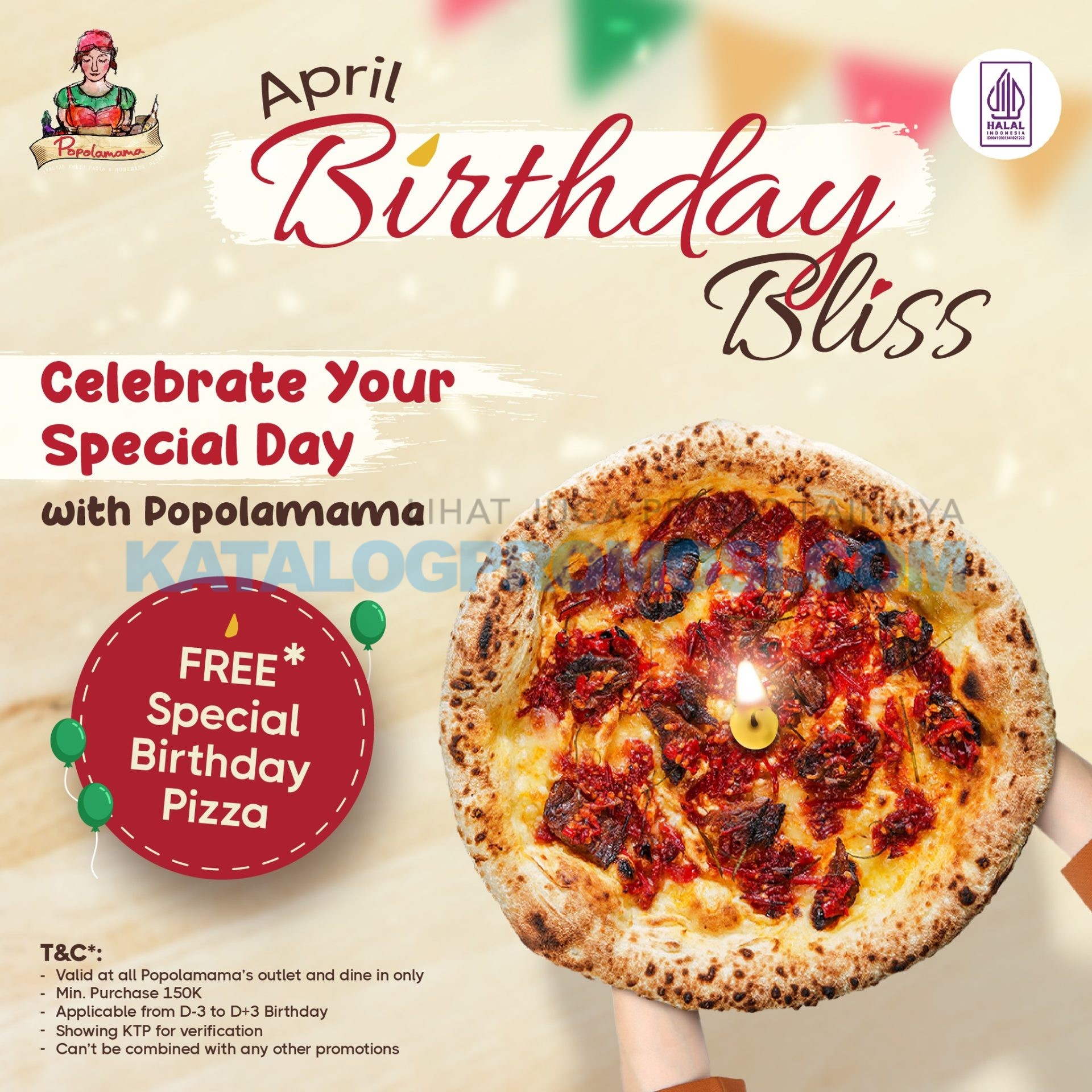 PROMO POPOLAMAMA APRIL BIRTHDAY BLISS - FREE Special Birthday Pizza!
