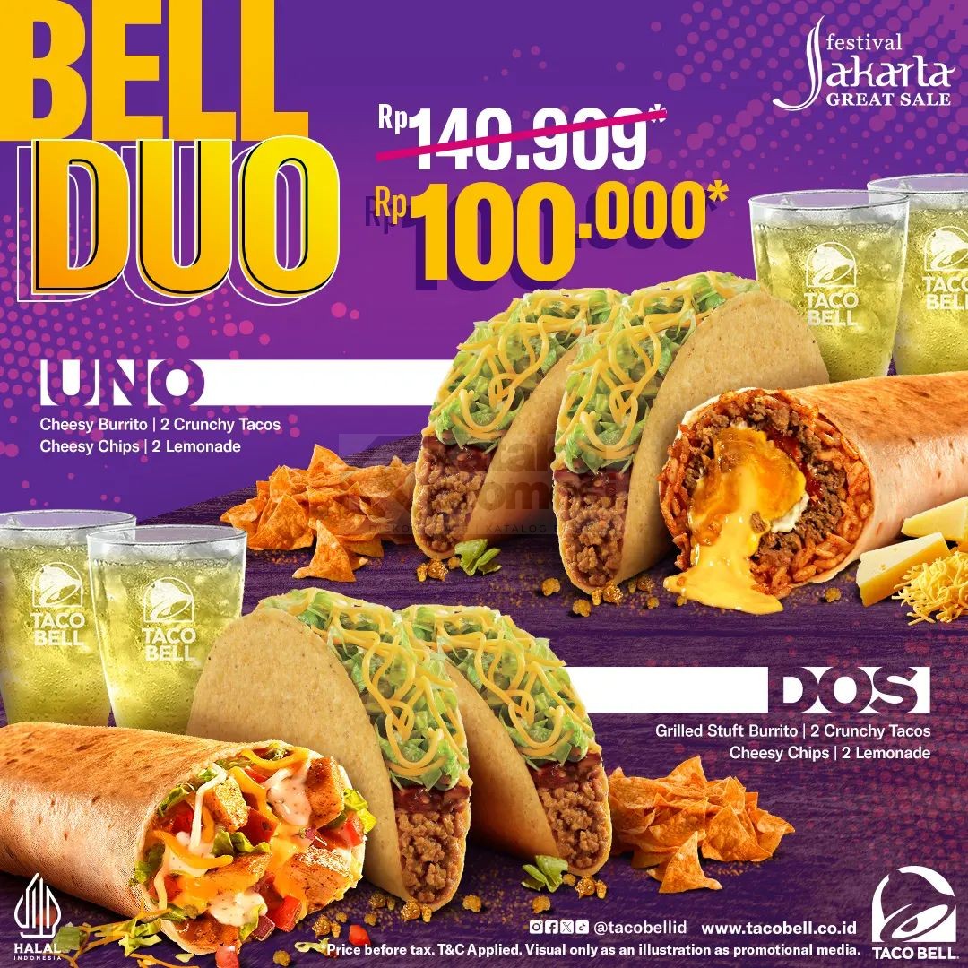 Promo TACO BELL DUO spesial JAKARTA GREAT SALE cuma Rp. 100.000 aja