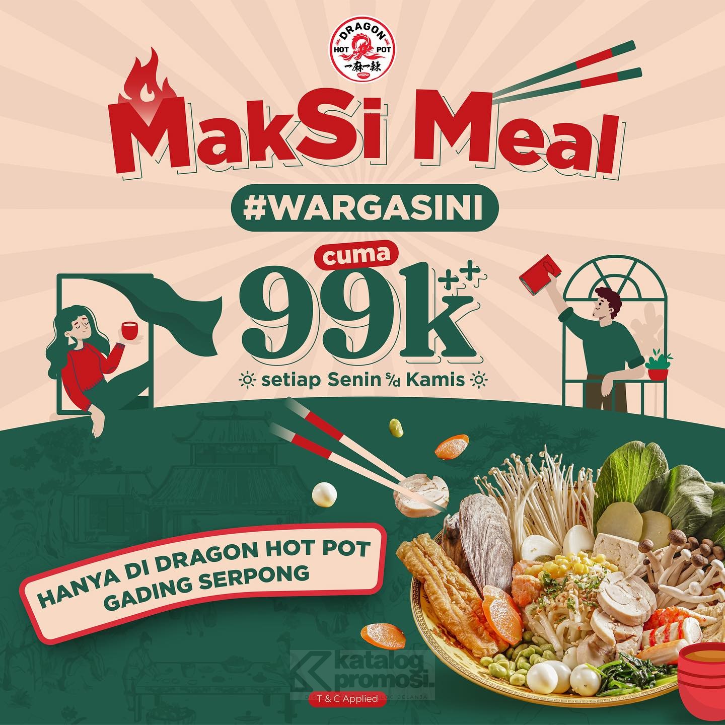 PROMO DRAGON HOT POT Maksi Meal Makan Siang Hemat cuma Rp. 99.000++ berlaku hari Senin-Kamis sd 31 DEsember 2024