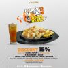 Promo STEAK MOEN MOEN HAPPY HOUR - DISKON 15% untuk paket DOUBLE HEMAT A berlaku dari jam 12.00 - 16.00