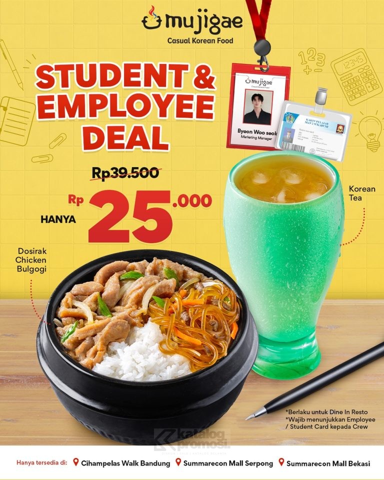 Promo MUJIGAE Student & Employee Deal Harga Spesial mulai Rp. 25.000