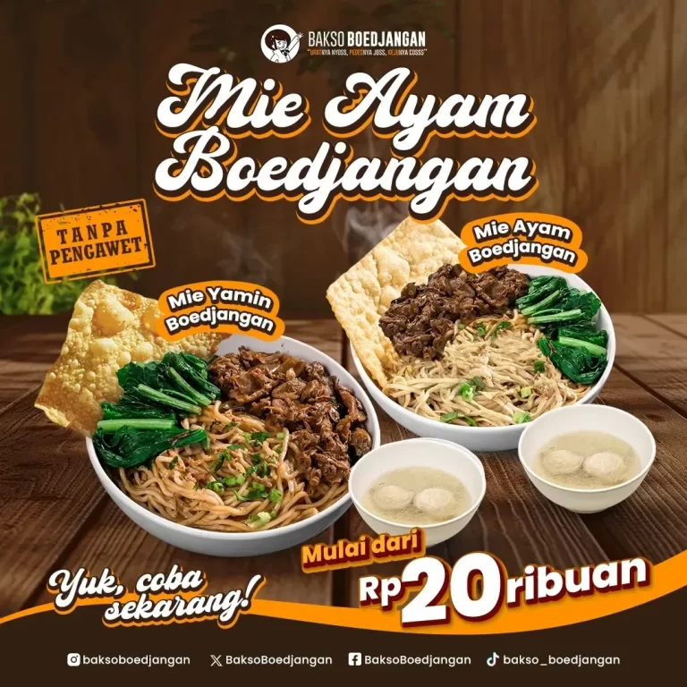 Promo Bakso Boedjangan Harga Spesial Mie Ayam Boedjangan: Mie Enak Tapi Murah! mulai 20ribuan