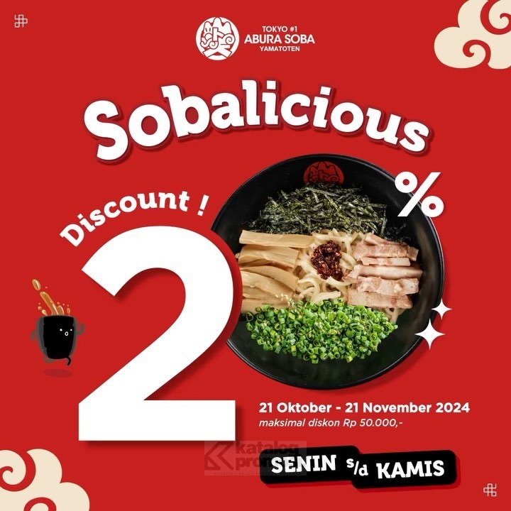 Promo Abura Soba Yamatoten Sobalicious Discount 20%