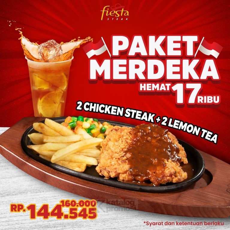 Promo FIESTA STEAK Paket MERDEKA DISKON Rp. 17.000 untuk PAKET BERDUA